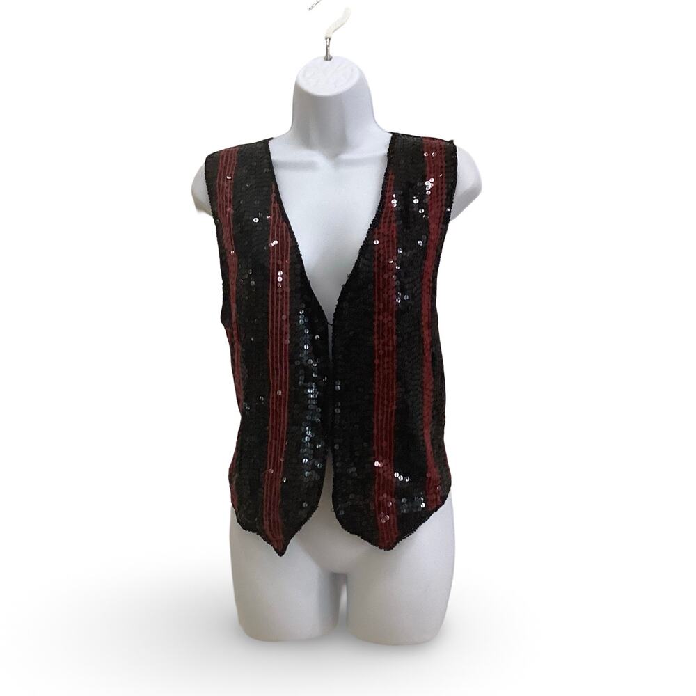 Vintage AJ Sequin Silk Blend Vest